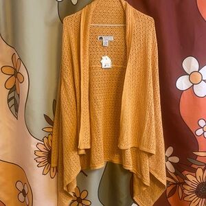 NWT Storybook Knits Open Knit asymmetrical Cardigan Sweater